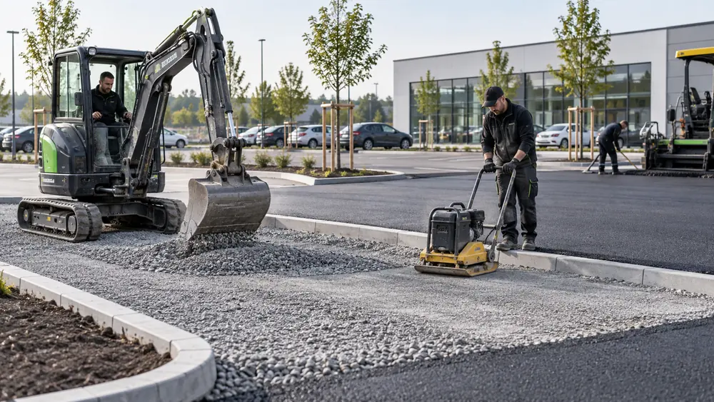 Parkplatzbau